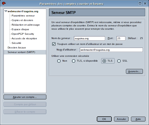 Serveur SMTP
