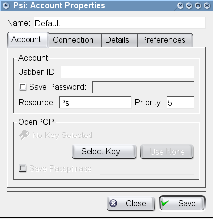 Account properties