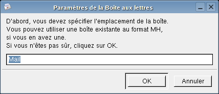 Parametres de la boite aux lettres